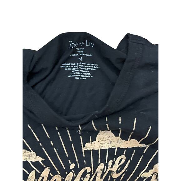 Zoe + Liv Black Men’s T-Shirt Size Medium - Picture 3 of 5